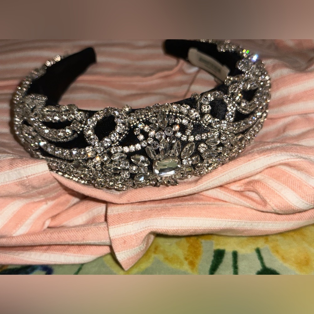 Jennifer Behr diamanté padded headband